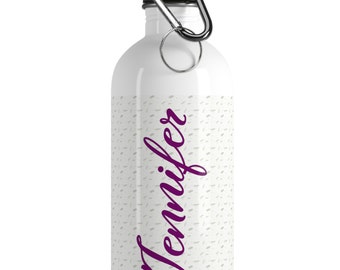 Nombre botella de agua, botella de agua de acero inoxidable, nombre personalizado en la botella, nombre Waterbottle, botella de agua de nombre personalizado, botella personalizada