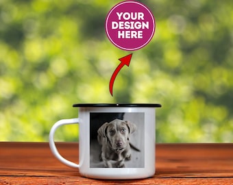 Camp Mug, Custom Camping Mug, Personalized Camp Mug, Camp Enamelware Mug, Travel Mug, Custom Campfire Mug, Outdoor Camper Mug Customizable