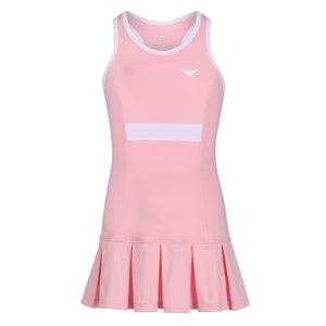 Meisjes roze tennisjurk, meisjes roze golfjurk, tennisjurken, meisjes badmintonjurk, teamtennisoutfits, meisjes geplooide tennisjurk