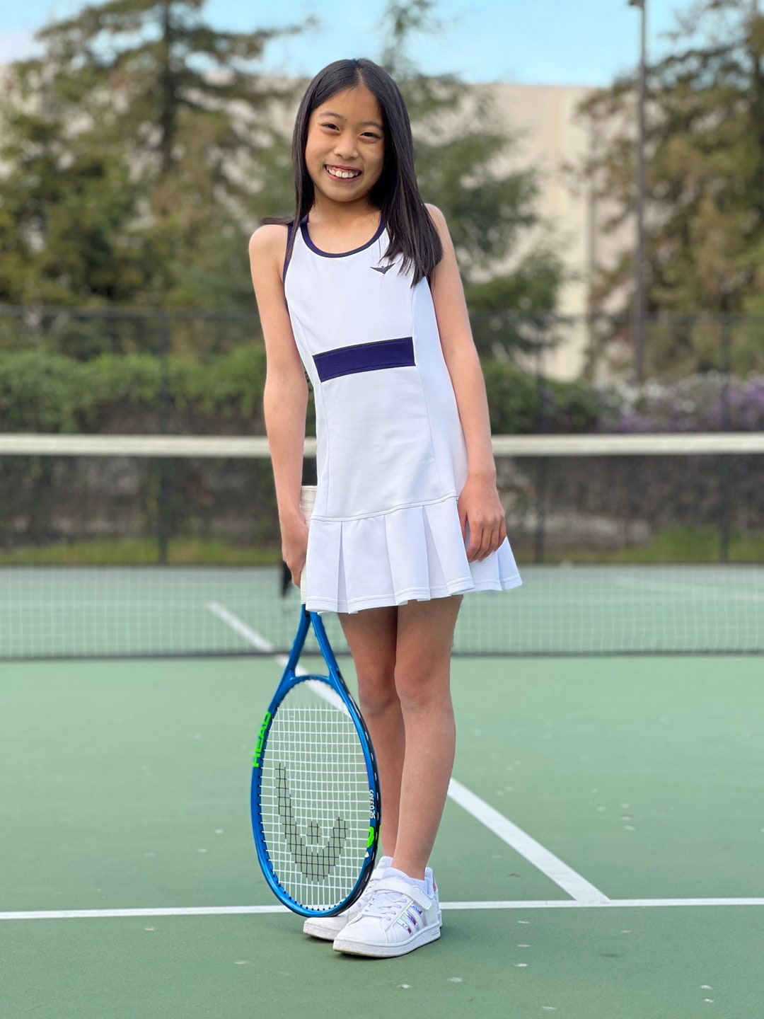 Girls White Tennis Dress Girls White Golf Dress Tennis Dresses Girls Badminton Dress Desginer Tennis Dress Girls Pleated Tennis Dress Etsy Canada