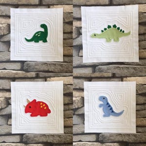 Machine embroidery design, Dinosaur quilt block set, quilt block, dinosaur, ITH, in the hoop, 4x4, 5x5, 6x6, image 2