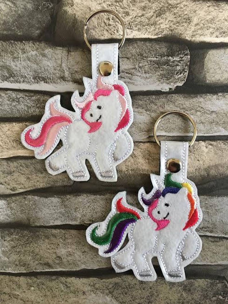 Unicorn key fob machine embroidery unicorn key fob Etsy