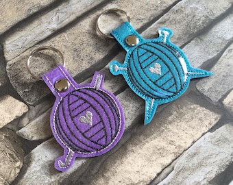 knitting fob, crochet fob, machine embroidery design, ITH, in the hoop, 4x4 hoop, knit, crochet, embroidery