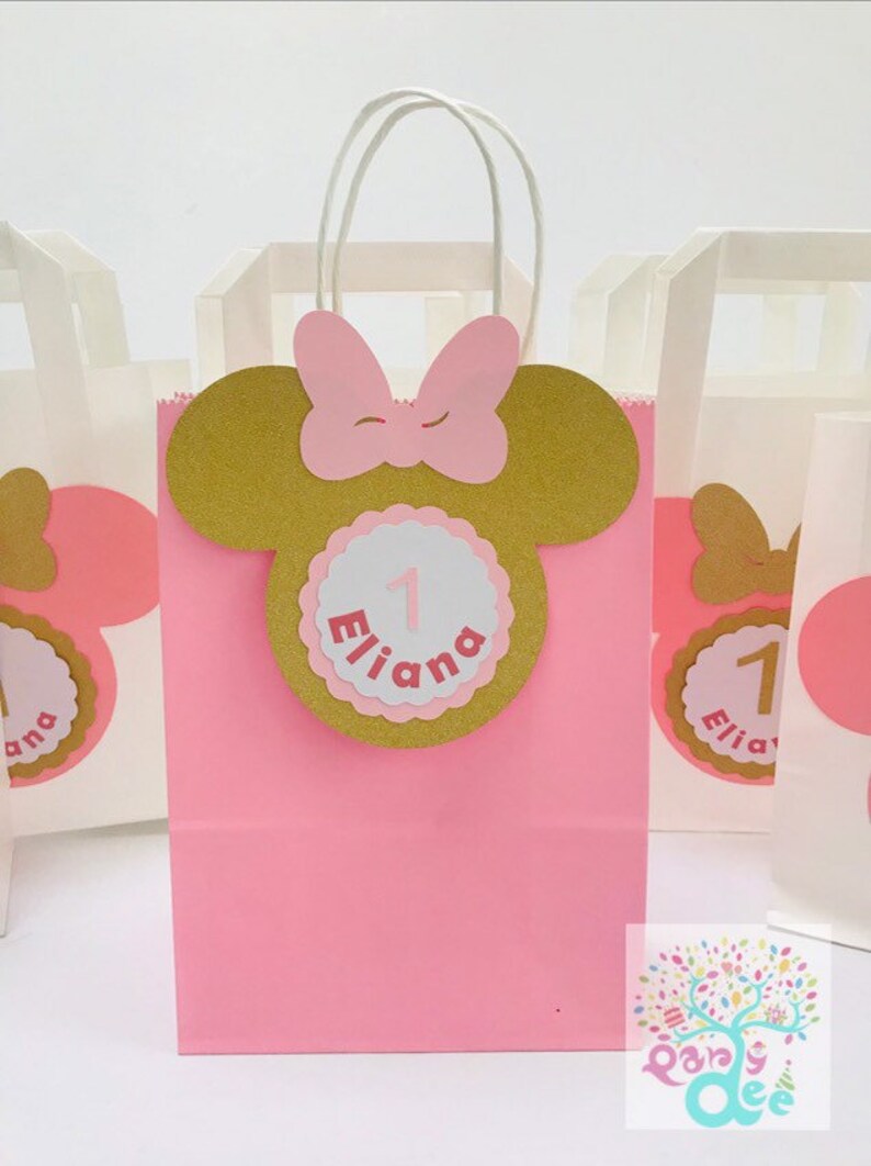 PINK MINNIE MOUSE PARTY LOOT GIFT BAGS Birthday Party Supplies Girls Favour Bag