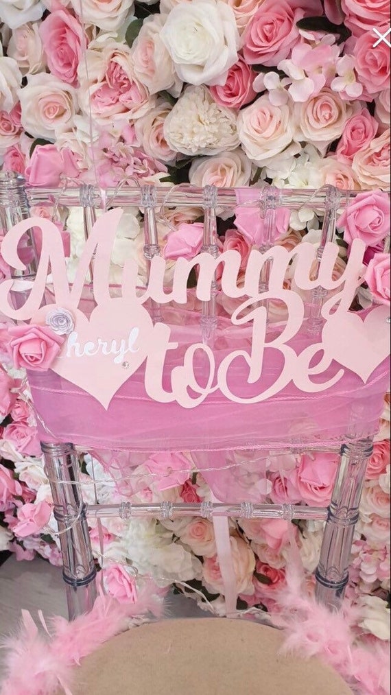 Personalised Baby Shower Decoration Chair Sign Mummy To Be Etsy
