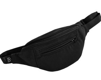 Hip Bag, Bum Bag, Belt Bag, Festival Bag, Gift for Him, Black Hip Bag, Fanny pack, Minimalist HipBag, Fanny Pack for Her
