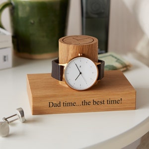 Personalized Single Watch Stand / Wedding Day Groom Gift / Personalised Watch Display Stand / Watch Holder Gift Anniversary / Gift For Him image 2