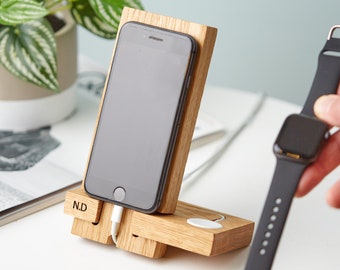 Personalised iPhone and Apple Watch Charging Stand | Personalized Apple Docking Station | Gifts For Him | Gift For Her | Teen Gifts