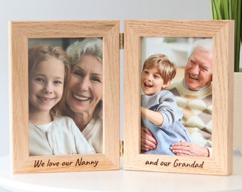 Personalised Solid Oak Hinged Photo Frame