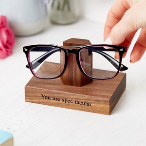 Personalised Glasses Holder in Walnut / Glasses Stand / Gifts For Grandparents / Gift for Mum / Gift for Dad / Mother's Day Gift for Her