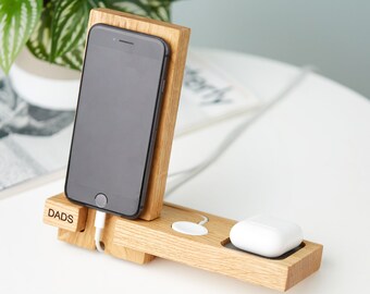 Personalised Apple iPhone, Airpods & Watch Charging Stand | Personalized Apple Accessories Docking Station | Gift For Him | Gifts For Her