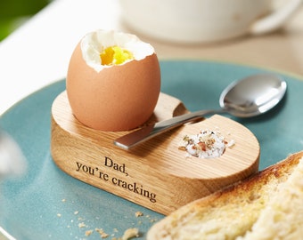 Personalised Oak Egg Cup Server / Custom Egg Holder / Gifts For Grandparents / Gifts For Him / Gift For Her / Birthday Gift