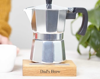 Personalised Moka Pot Stand / Coffee Pot Stand / Coffee Lover Gift / Personalized Coaster / Stove top stand