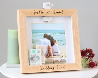 Personalised Money Box Photo Frame / Couples Engagement Gift