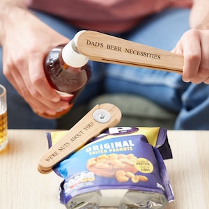 Personalised Bottle Opener And Snack Bag Clip / Home Bar Gift / Gifts For Him / Groomsmen Gifts