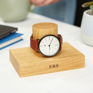 Personalized Single Watch Stand / Wedding Day Groom Gift / Personalised Watch Display Stand / Watch Holder Gift Anniversary / Gift For Him image 1