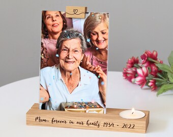 Personalised Memorial Candle Holder Photo Frame