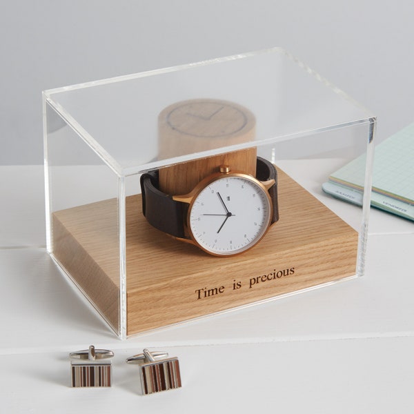 Boîte de montre pour une montre / Cadeau pour lui / Cadeau du marié le jour du mariage / Boîte d’affichage de montre personnalisée / Anniversaire cadeau du porte-montre