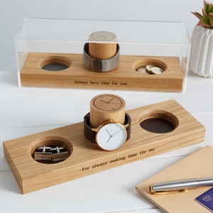 Watch Stand and Two Cufflink Trays / Ring Tray / Personalised Gifts for Dad / Watch Holder / Gift For Him / Watch Storage / Groomsman gift Yes Please