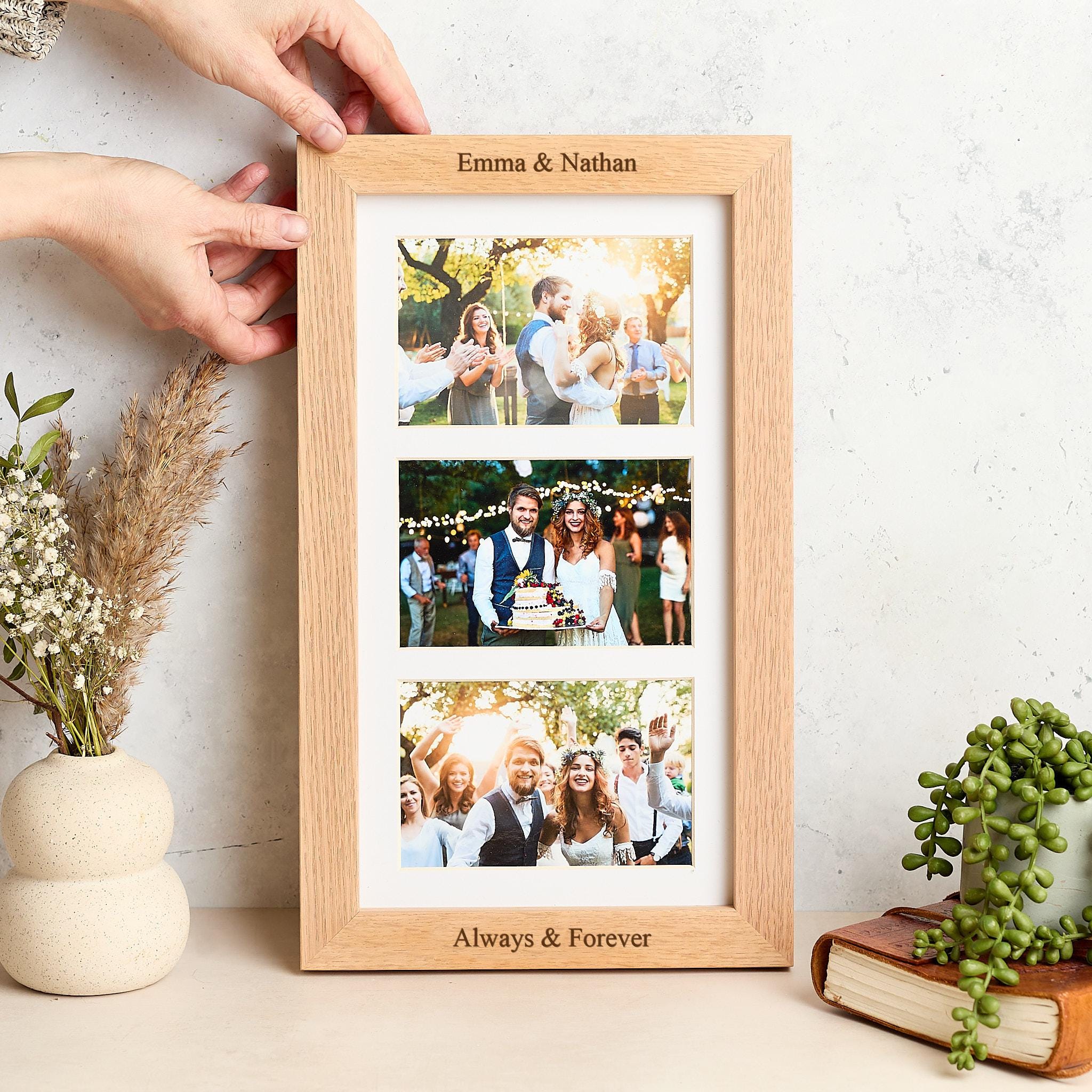 Personalised Solid Oak Triple Mount Photo Frame - Etsy