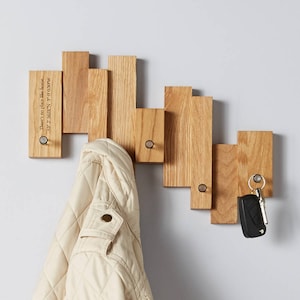 Personalised wooden coat hooks clearance