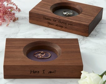 Personalised Walnut Trinket Dish / Personalized Wooden Ring Dish / Customized Ring Holder / Gifts For Her / Engagement Gift / For Mum