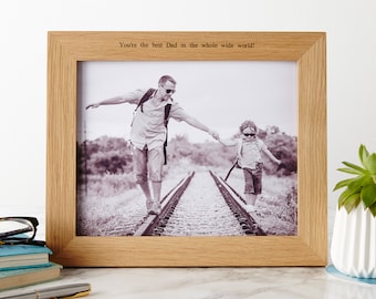 Personalised Photo Frame For Dad / Birthday Photo Frame / Oak Personalized Photo Frame / Picture Frame / Gifts for new Dad / Daddy Gift