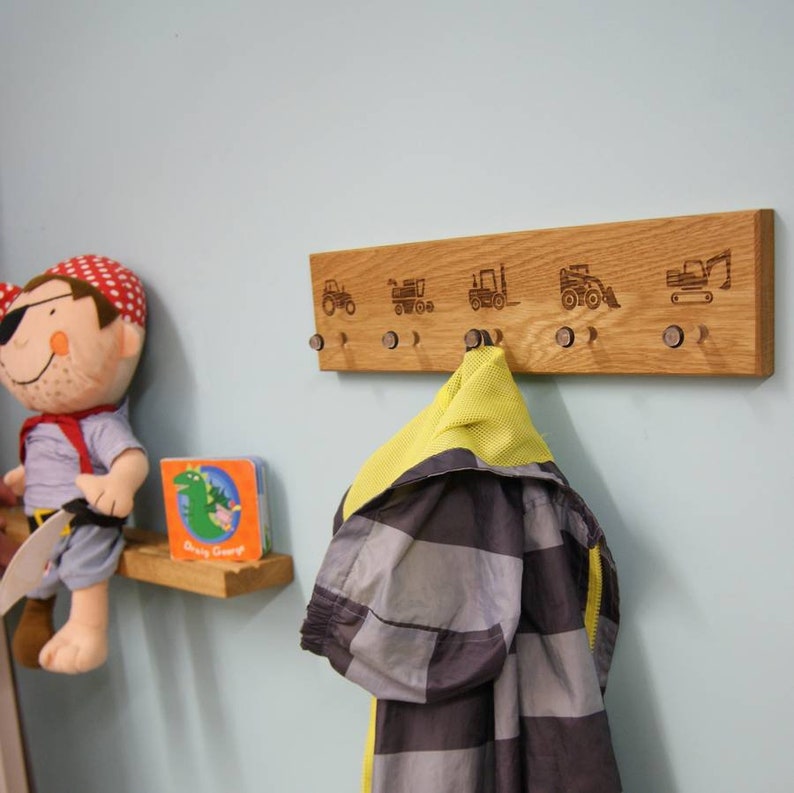 Children's Coat Rack / Tractor Coat Hooks / Clothing Hooks Etsy UK