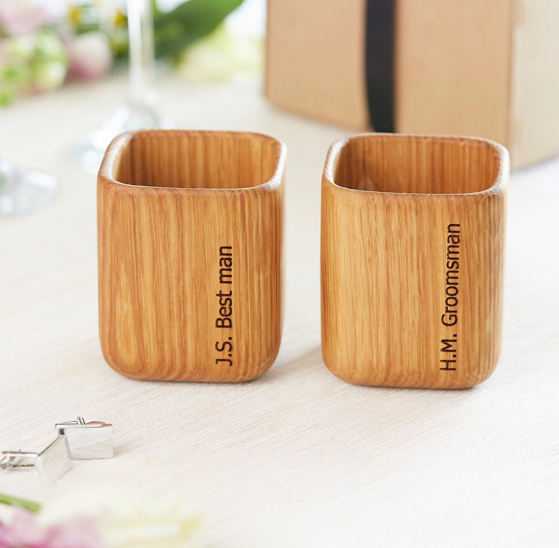 Personalised Oak Whiskey Tumbler Gift Set / Wedding Party Gift Etsy UK