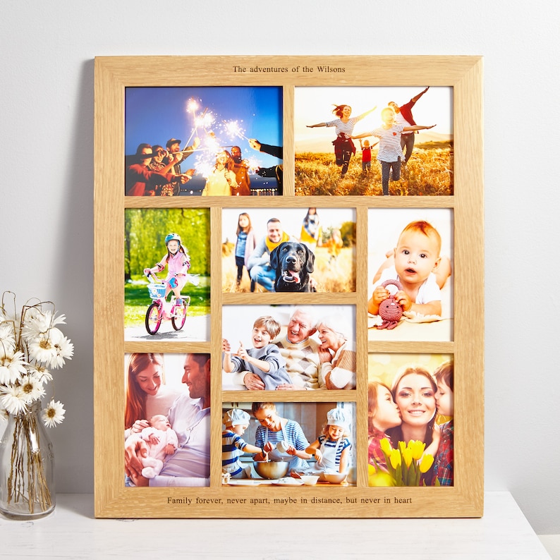 Solid Oak 9 Aperture Photo Frame / Multi Aperture Picture Etsy