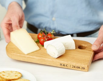 Personalisiertes Eichen-Servierbrett, gravierte Charcuterie-Platte