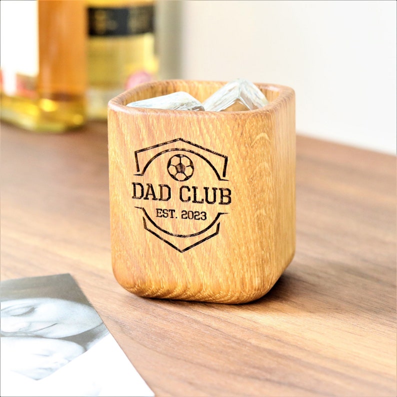 Personalised Sports Whiskey Tumbler Custom Whisky Lover Present Club Crest Badge Dad Gift Gifts For Him Birthday Gift image 2