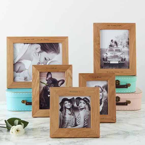 Personalised wooden photo frame 6x4 7x5 8x6 or A4 size 80th birthday present 