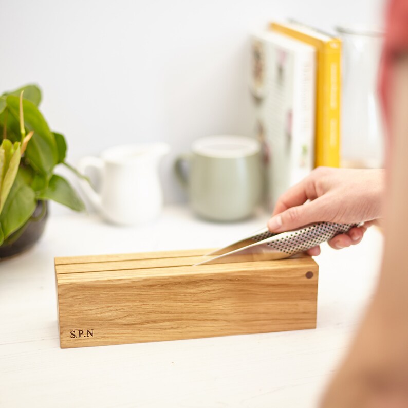 Personalised Oak Knife Presentation Block / Engraved Knife Etsy