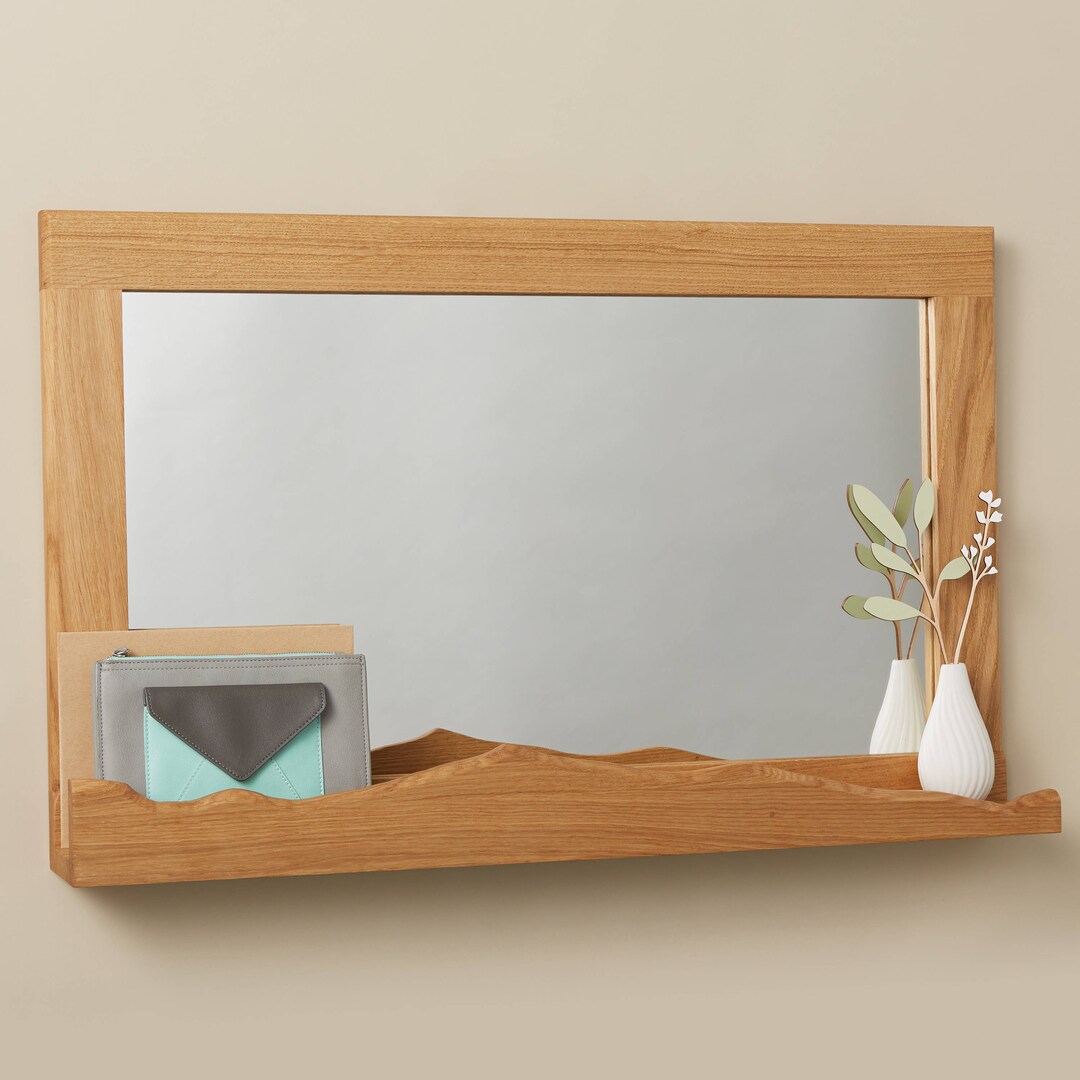 Oak Mountain Mirror With Shelf / Hallway Mirror / Mirror With Shelf ...