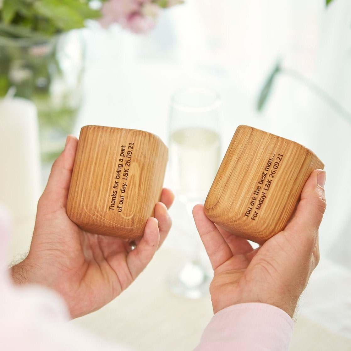 Personalised Oak Whiskey Tumbler Gift Set / Wedding Party Gift Etsy UK