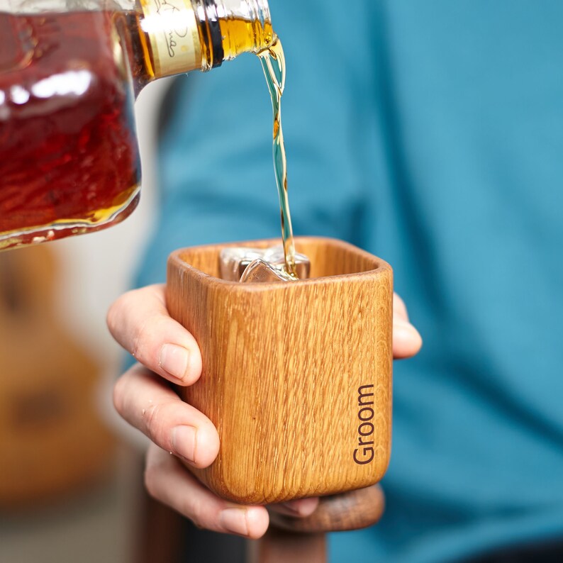 Personalised Oak Whiskey Tumbler Gift Set / Wedding Party Gift Etsy