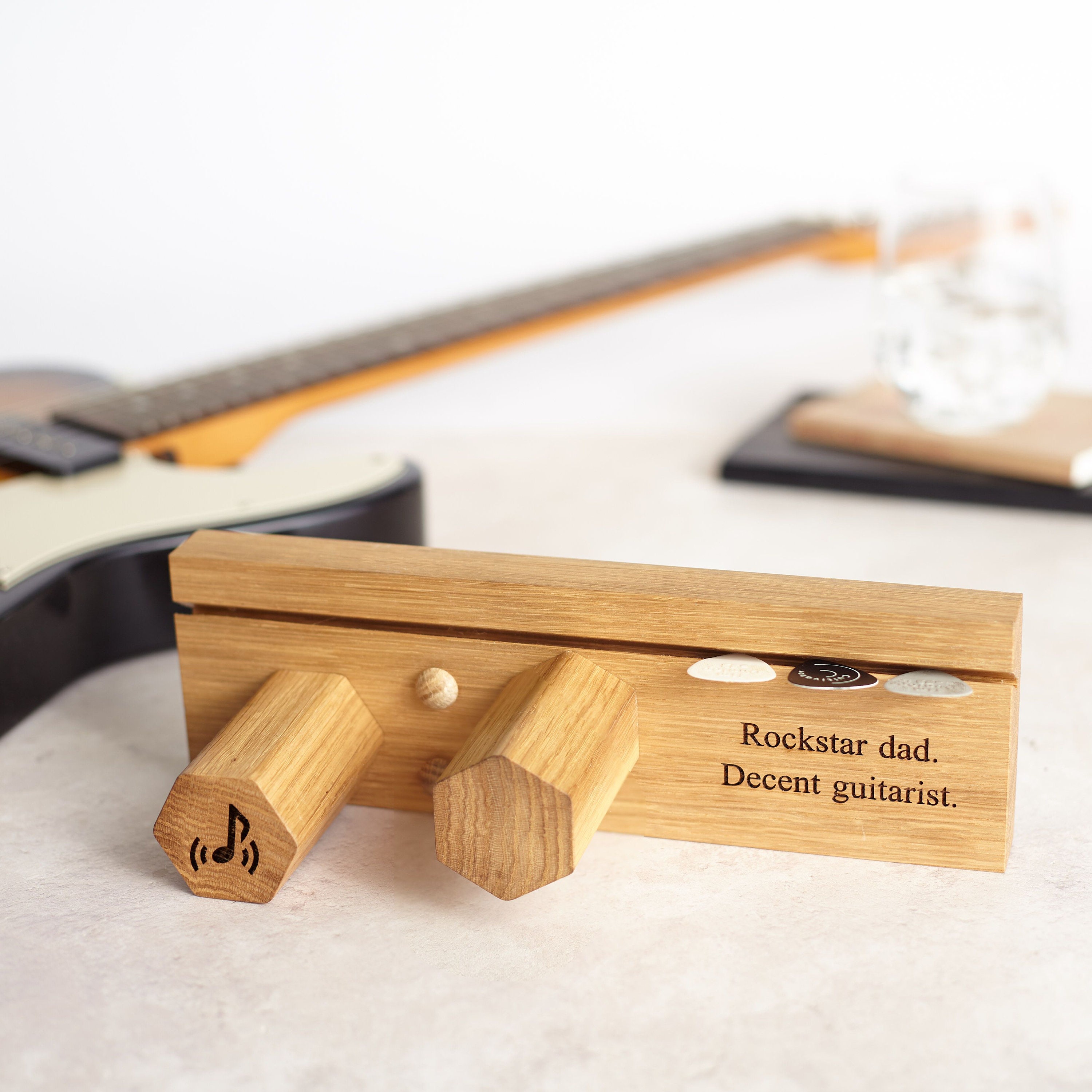 Personalised Electric Guitar Stand & Plectrum Pick Holder / Etsy