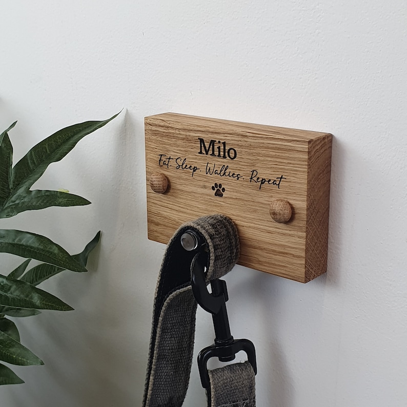 Personalised Dog Lead Hook / Engraved Dog Name Leash Hanger Etsy UK