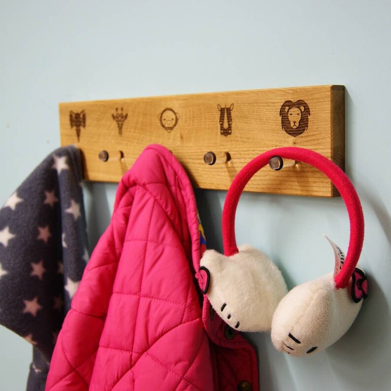 Kids Coat Rack / Zoo Animals Coat Hooks / Kids Wall Hooks / Etsy