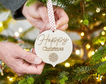 Personalisierte Christbaumkugel Essen Trinken & werden Fröhliche Familie Weihnachtsbaum Dekoration Geschenk