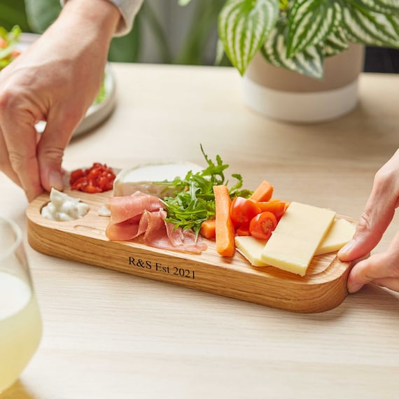 Personalised Solid Oak Serving Board, Engraved Charcuterie Platter