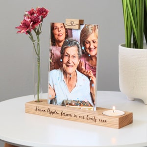 Personalised Memorial Candle Holder with Vase and Photo Frame image 2