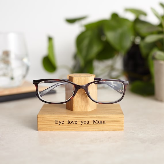 Solid Oak Personalised Eye Glasses Stand for Her / Eyeglass Holder /  Reading Glasses / Mum Gift / Gift for Her / Nan Gift / Gift for Grandma 