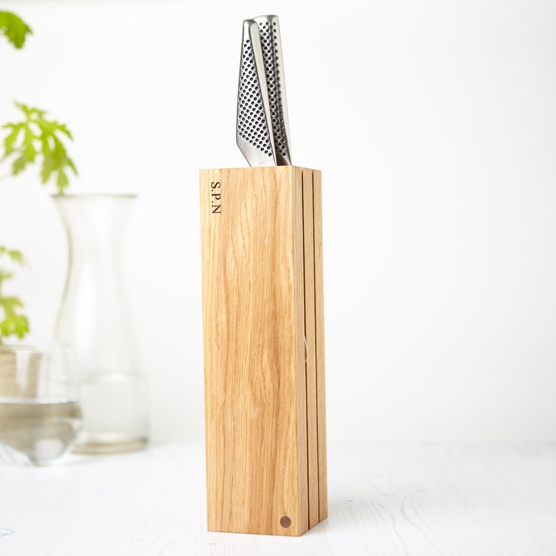 Personalised Oak Knife Presentation Block / Engraved Knife Etsy