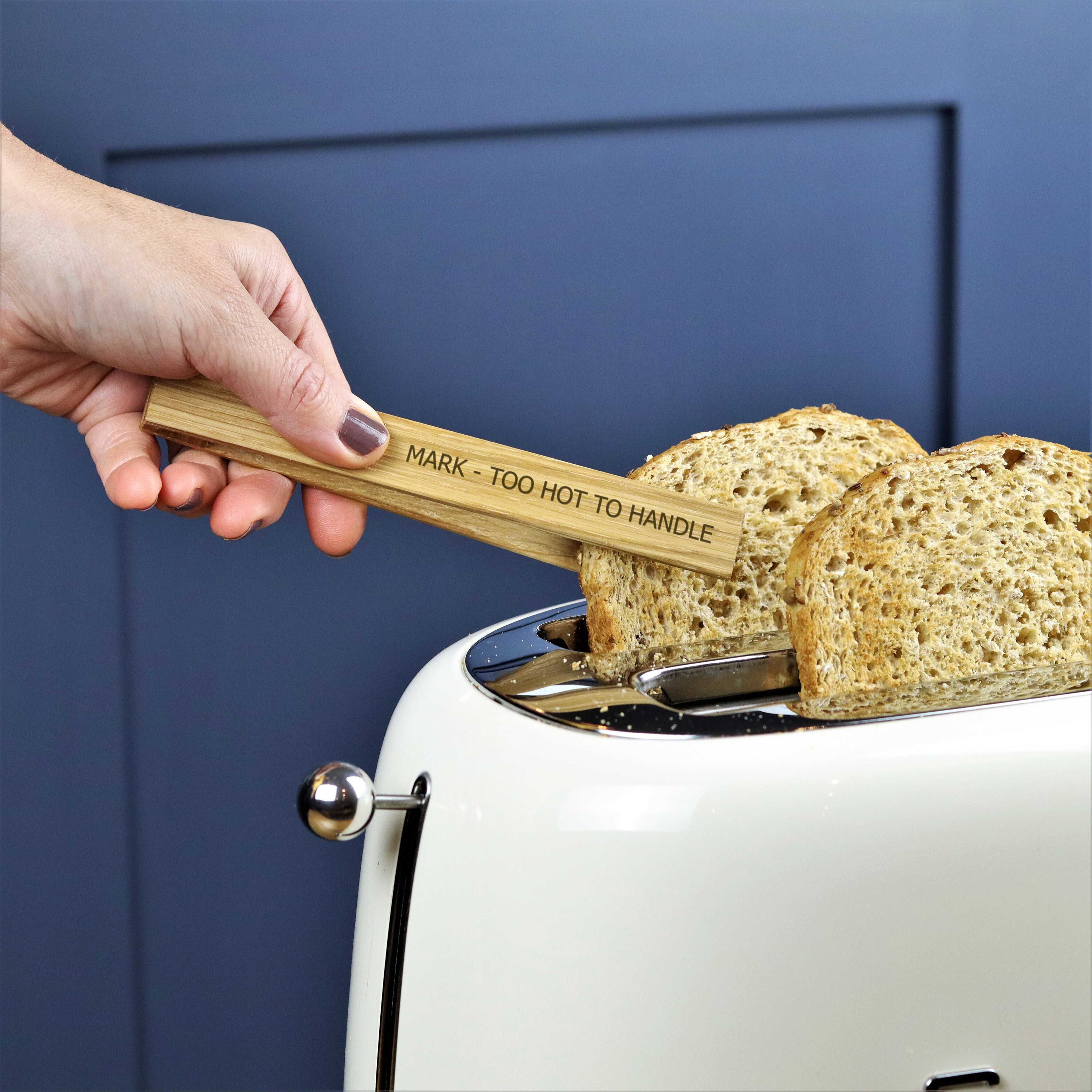 Pince à toast en bambou, mini pince de cuisine en bois de 7 amarans avec  design