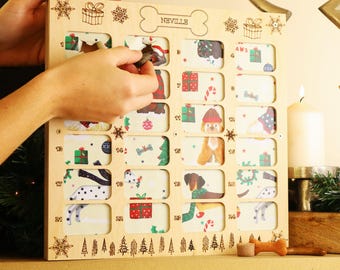 Personalised Wooden Dog Advent Calendar – Reusable & Refillable Treat Calendar