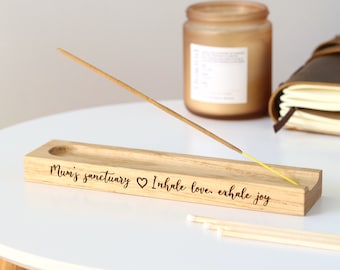 Personalised Incense Stick Holder In Solid Oak