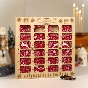 Personalised Eco Friendly Wooden Reusable Christmas Advent Calendar