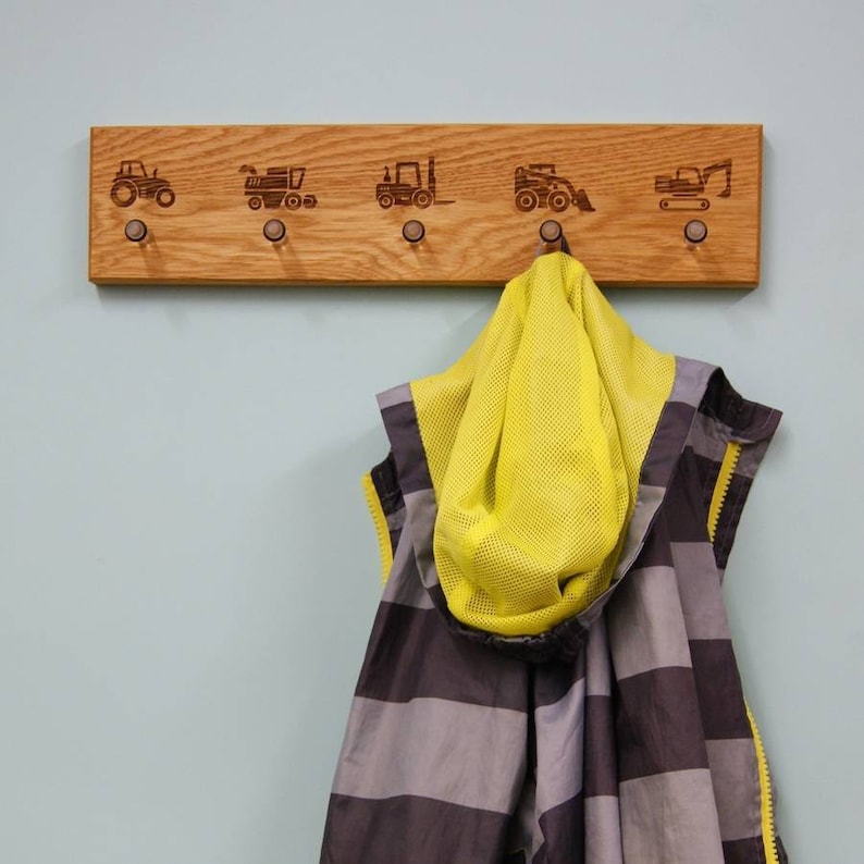Children's Coat Rack / Tractor Coat Hooks / Clothing Hooks Etsy UK